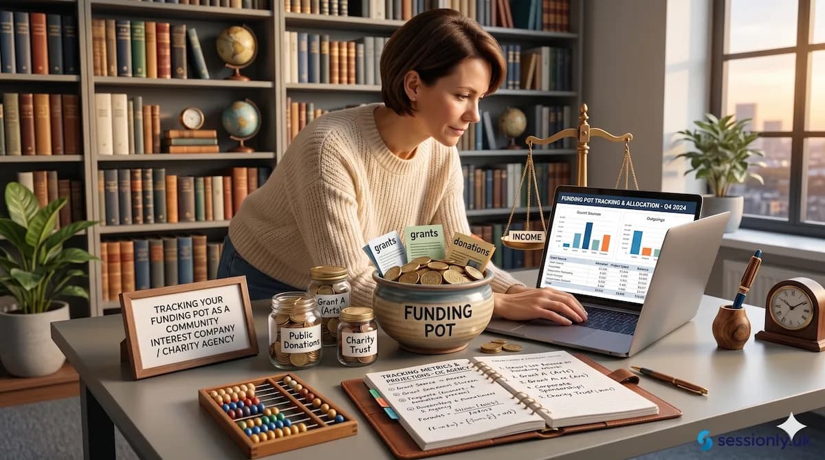 Funding tracking for UK therapy charities and CICs
